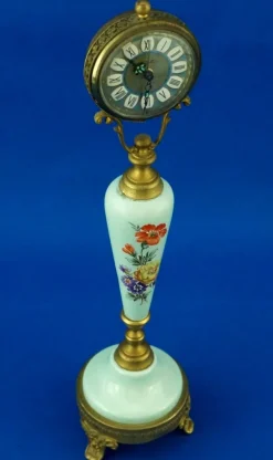 Pamono Vintage Bronze and Porcelain Clock by ACF Sevrès, 1940s><noscript><img width=