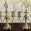 Pamono Vintage Bronze Candelabras, Set of 2> Candleholders
