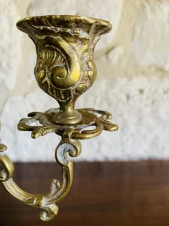Pamono Vintage Bronze Candelabras, Set of 2><noscript><img width=