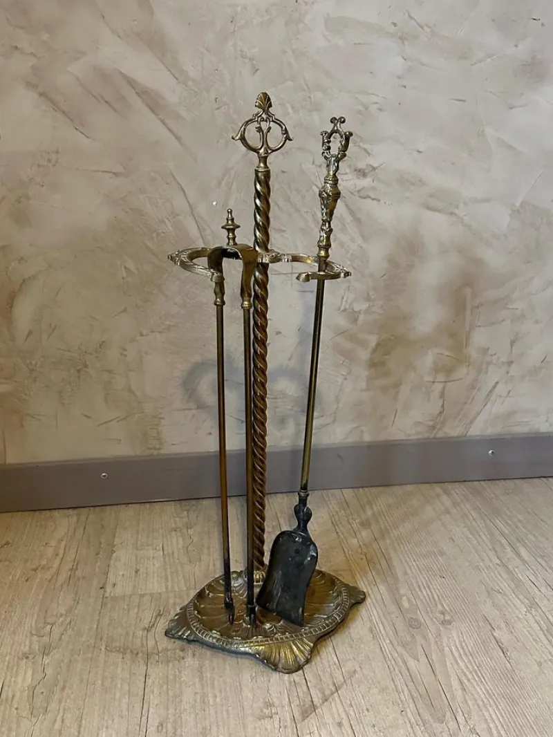 Pamono Vintage Bronze Chimney Servant> Fireplaces And Mantels