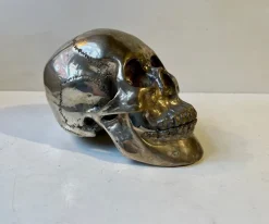 Pamono Vintage Bronze Sculpture Cast of a Human Skull, 1950s><noscript><img width=
