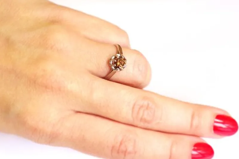 Pamono Vintage Brown Diamond Ring> Rings