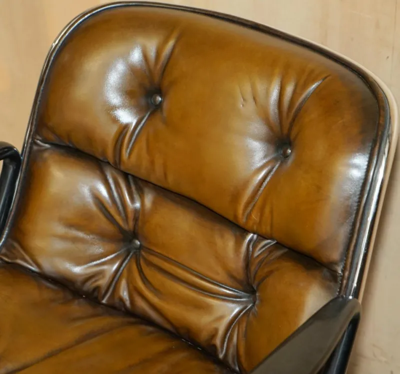 Pamono Vintage Brown Leather Office Chairs attributed to Charles for Pollock> Office Chairs