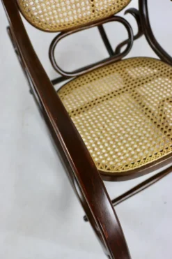 Pamono Vintage Brown Rocking Chair by Michael Thonet><noscript><img width=