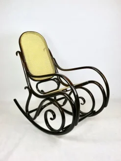 Pamono Vintage Brown Rocking Chair attributed to Michael Thonet> Rocking Chairs
