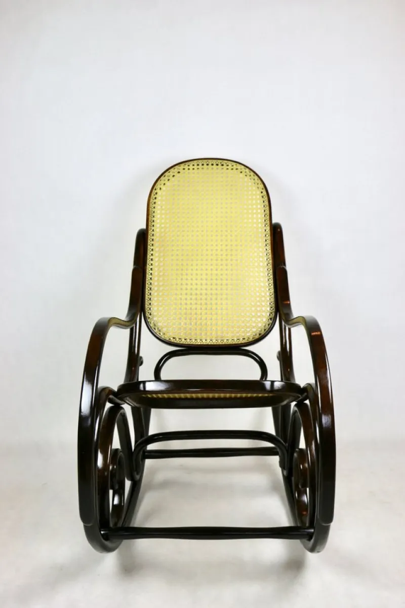 Pamono Vintage Brown Rocking Chair attributed to Michael Thonet> Rocking Chairs