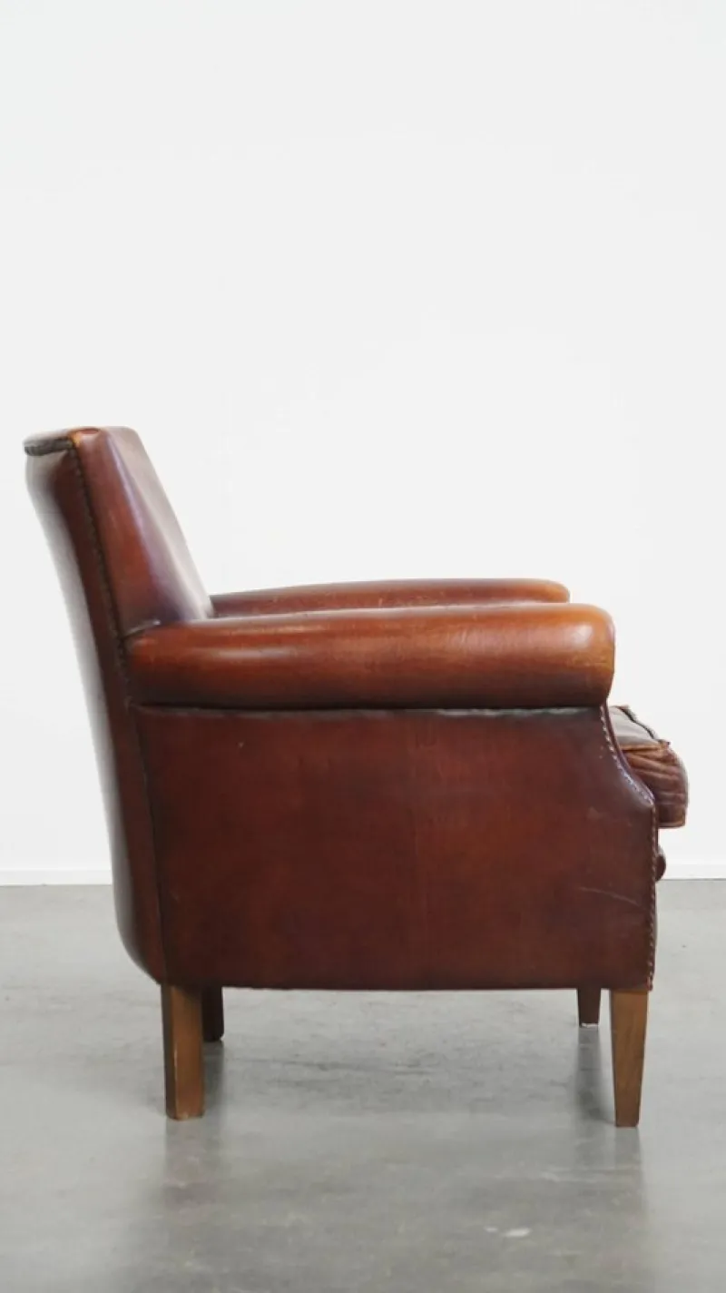 New Pamono Vintage Brown Sheepskin Armchair