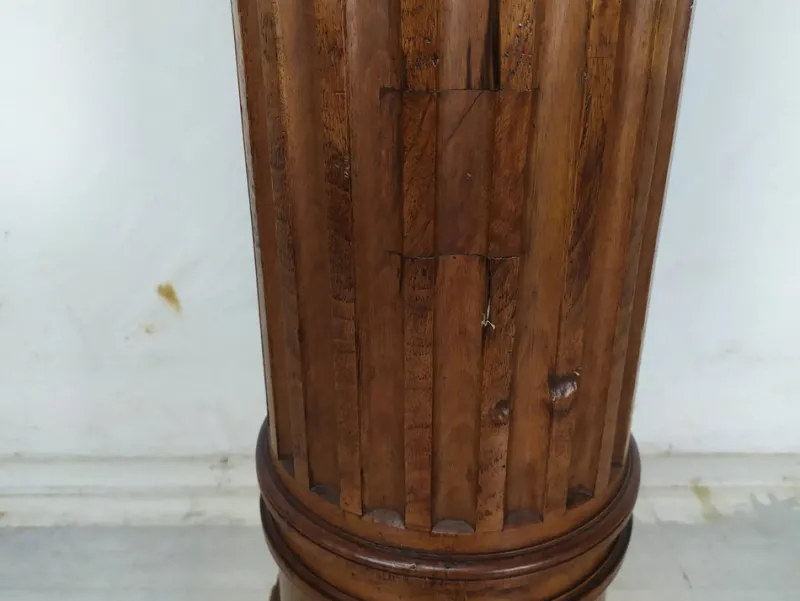 Pamono Vintage Brown Walnut Column