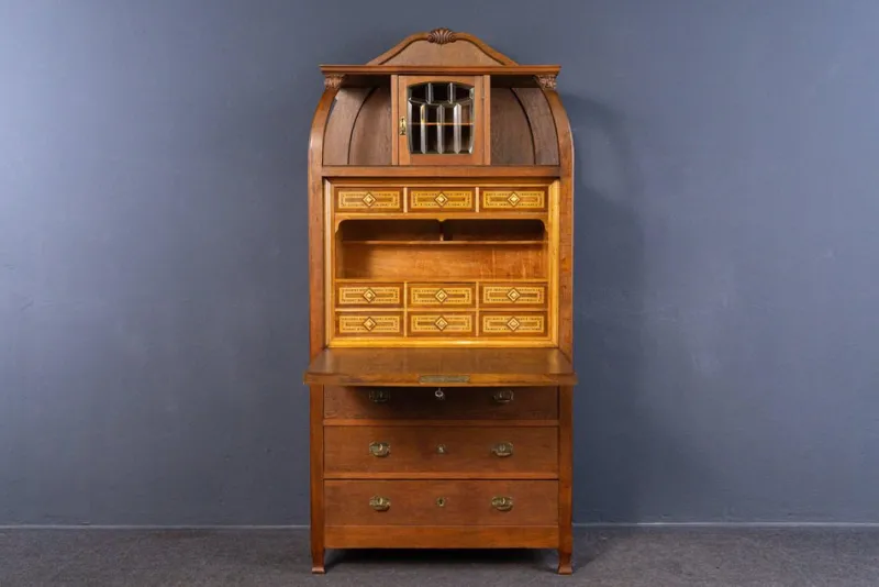 Pamono Vintage Brown Wood Secretary> Secretaires