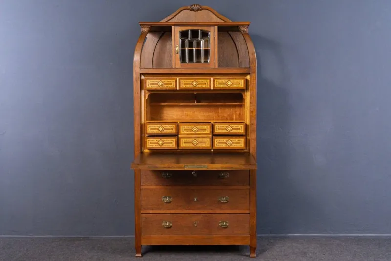 Pamono Vintage Brown Wood Secretary> Secretaires