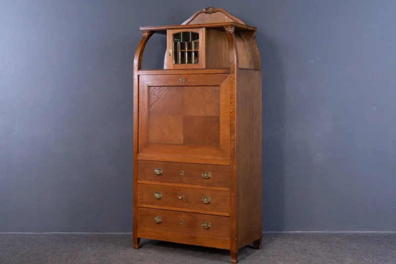 Pamono Vintage Brown Wood Secretary> Secretaires