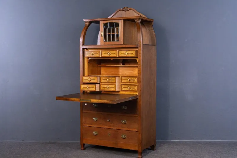 Pamono Vintage Brown Wood Secretary> Secretaires