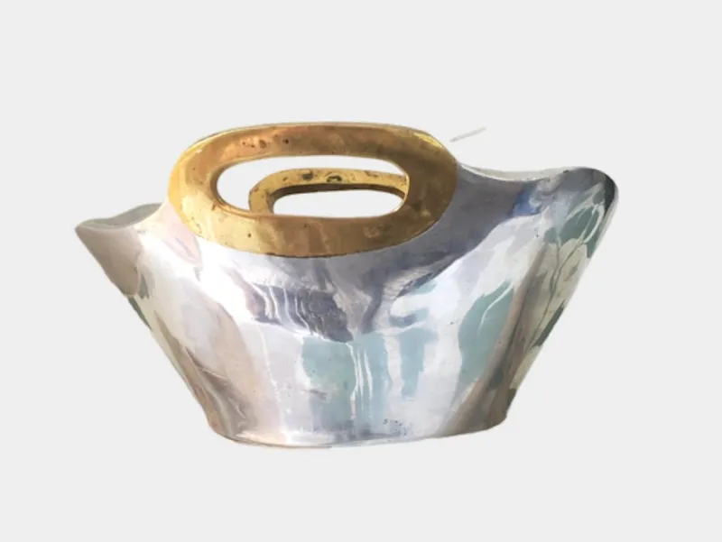 Pamono Vintage Brutalist Aluminium and Brass Bowl by David Marshall, 1980s> Bowls