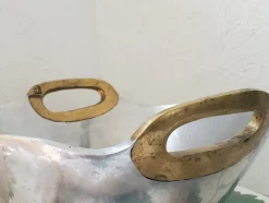 Pamono Vintage Brutalist Aluminium and Brass Bowl by David Marshall, 1980s><noscript><img width=