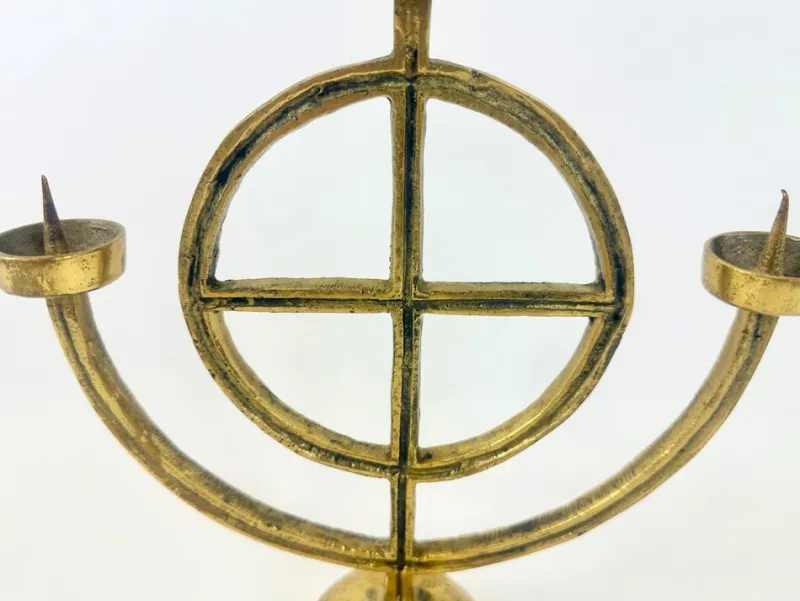 Pamono Vintage Brutalist German Brass Candleholder, 1970s> Candleholders