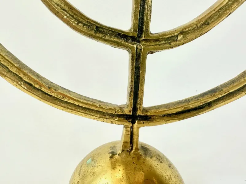 Pamono Vintage Brutalist German Brass Candleholder, 1970s> Candleholders