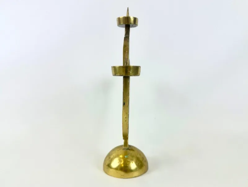 Pamono Vintage Brutalist German Brass Candleholder, 1970s> Candleholders