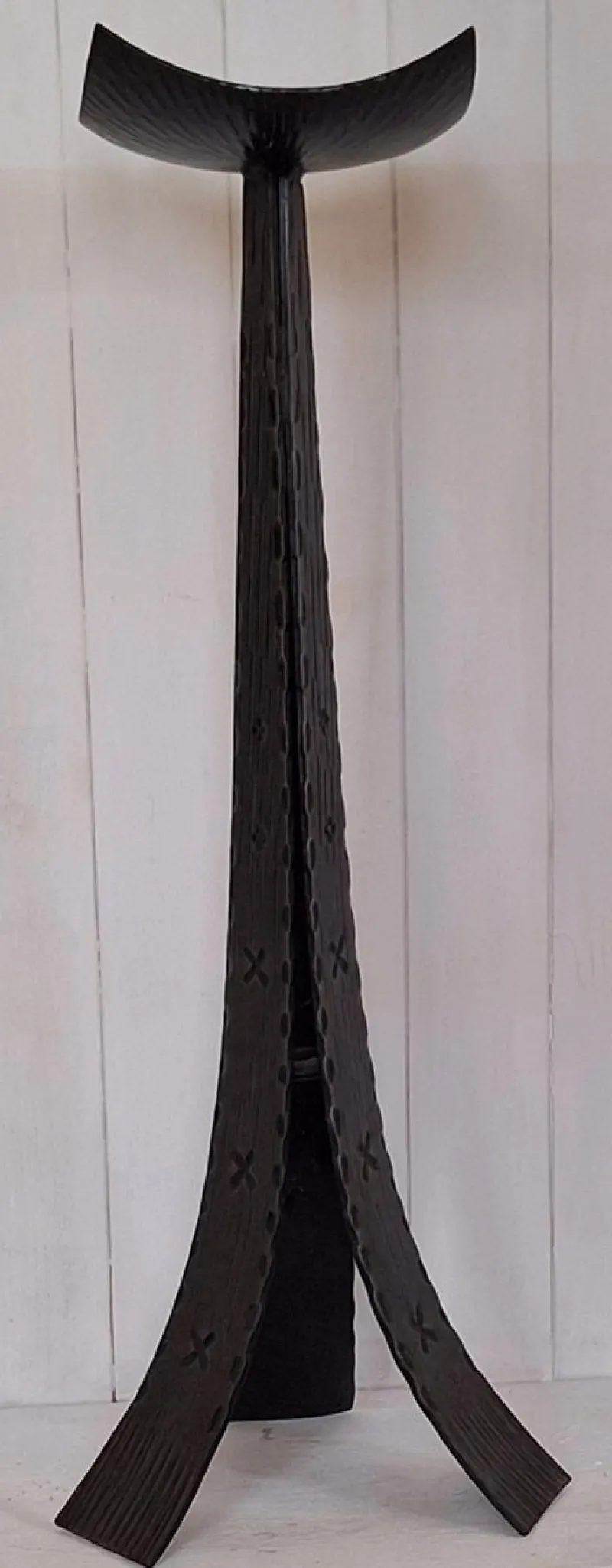 Pamono Vintage Brutalist German Candlestick in Black Wrought Iron, 1970s> Candleholders