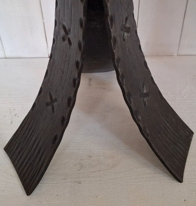 Pamono Vintage Brutalist German Candlestick in Black Wrought Iron, 1970s> Candleholders