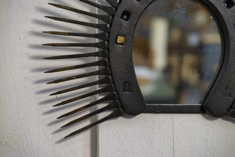 Best Pamono Vintage Brutalist Horseshoe Mirror, 1960s