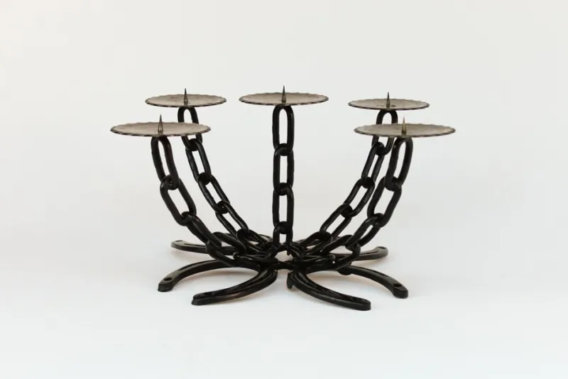Best Pamono Vintage Brutalist Iron Candlestick, 1970s