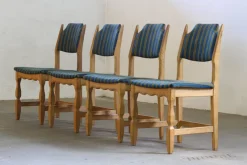 Pamono Vintage Brutalist Oak Dining Chairs by Henning Kjærnulf, 1960s, Set of 4><noscript><img width=