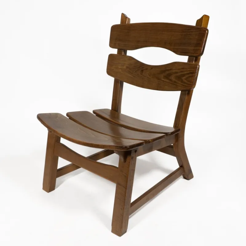 Clearance Pamono Vintage Brutalist Oak Fireplace Lounge Chairs & Side Table by Dittmann for Awa, 1960s, Set of 3