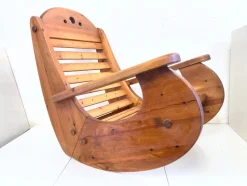 Hot Pamono Vintage Brutalist Rocking Chair in Pine by Wasa, 1970s