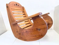Hot Pamono Vintage Brutalist Rocking Chair in Pine by Wasa, 1970s