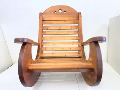 Hot Pamono Vintage Brutalist Rocking Chair in Pine by Wasa, 1970s