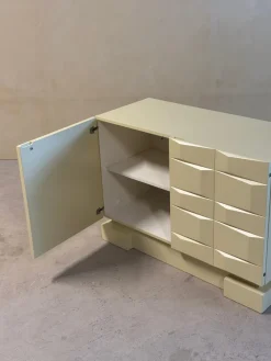Pamono Vintage Brutalist Sideboard Cabinet with Graphic Panelled Doors, 1970s><noscript><img width=