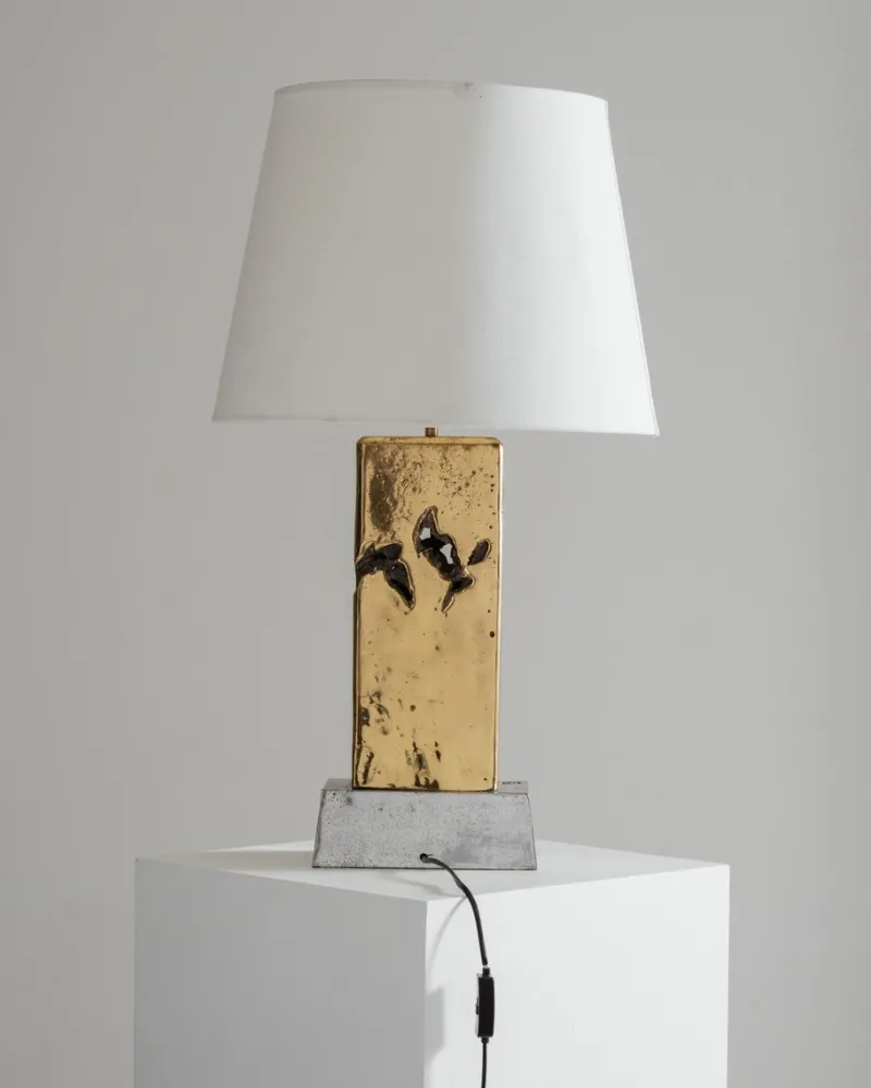 Pamono Vintage Brutalist Table Lamp in Bronze by David Marshall, 1980s> Table Lamps