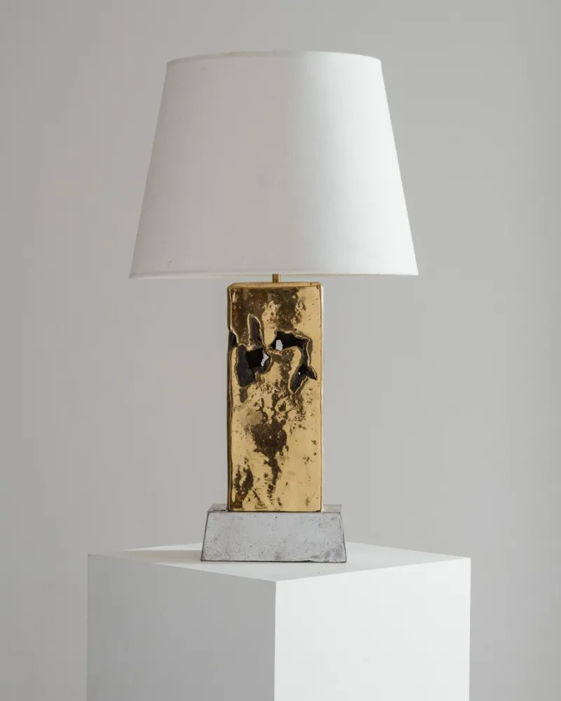 Pamono Vintage Brutalist Table Lamp in Bronze by David Marshall, 1980s> Table Lamps