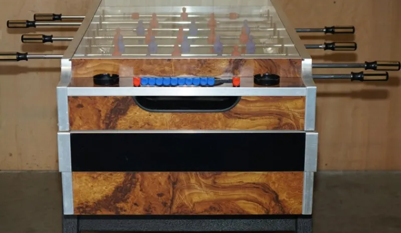 Pamono Vintage Burr Walnut Garlando Champion F2 Football / Foosball Table Order> Game Tables