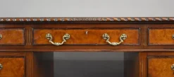Pamono Vintage Burr Walnut Pedestal Desk, 1920><noscript><img width=