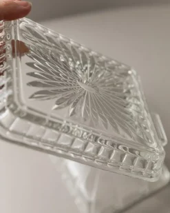 Pamono Vintage Butter Dish in Glass, 1940s