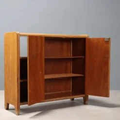 Pamono Vintage Cabinet in Oak Veneer, Italy, 1950s-1960s><noscript><img width=