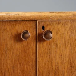 Pamono Vintage Cabinet in Oak Veneer, Italy, 1950s-1960s><noscript><img width=