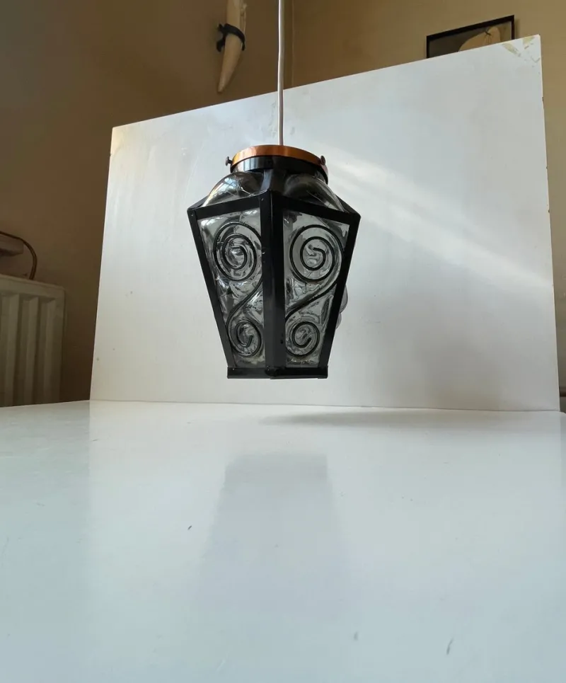 Hot Pamono Vintage Cage Blown Pendant Lamp in Grey Murano Glass, 1970s