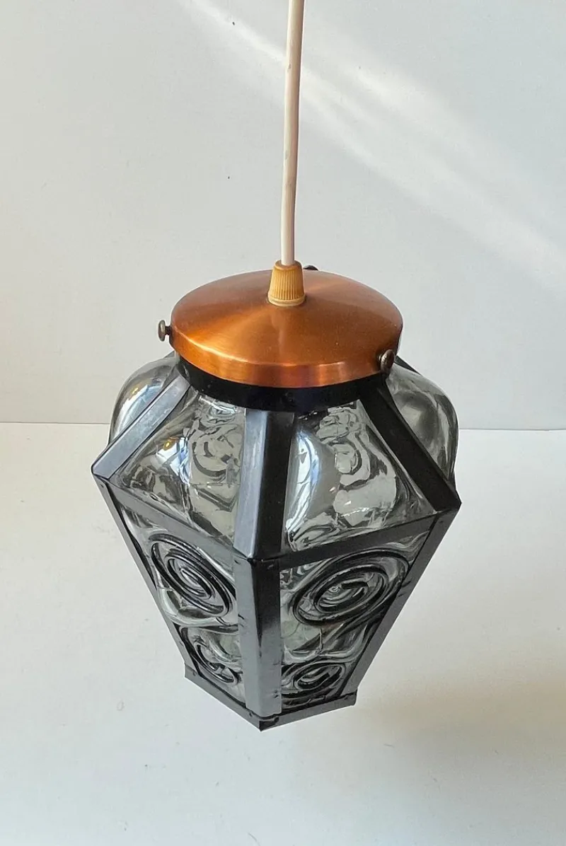 Hot Pamono Vintage Cage Blown Pendant Lamp in Grey Murano Glass, 1970s