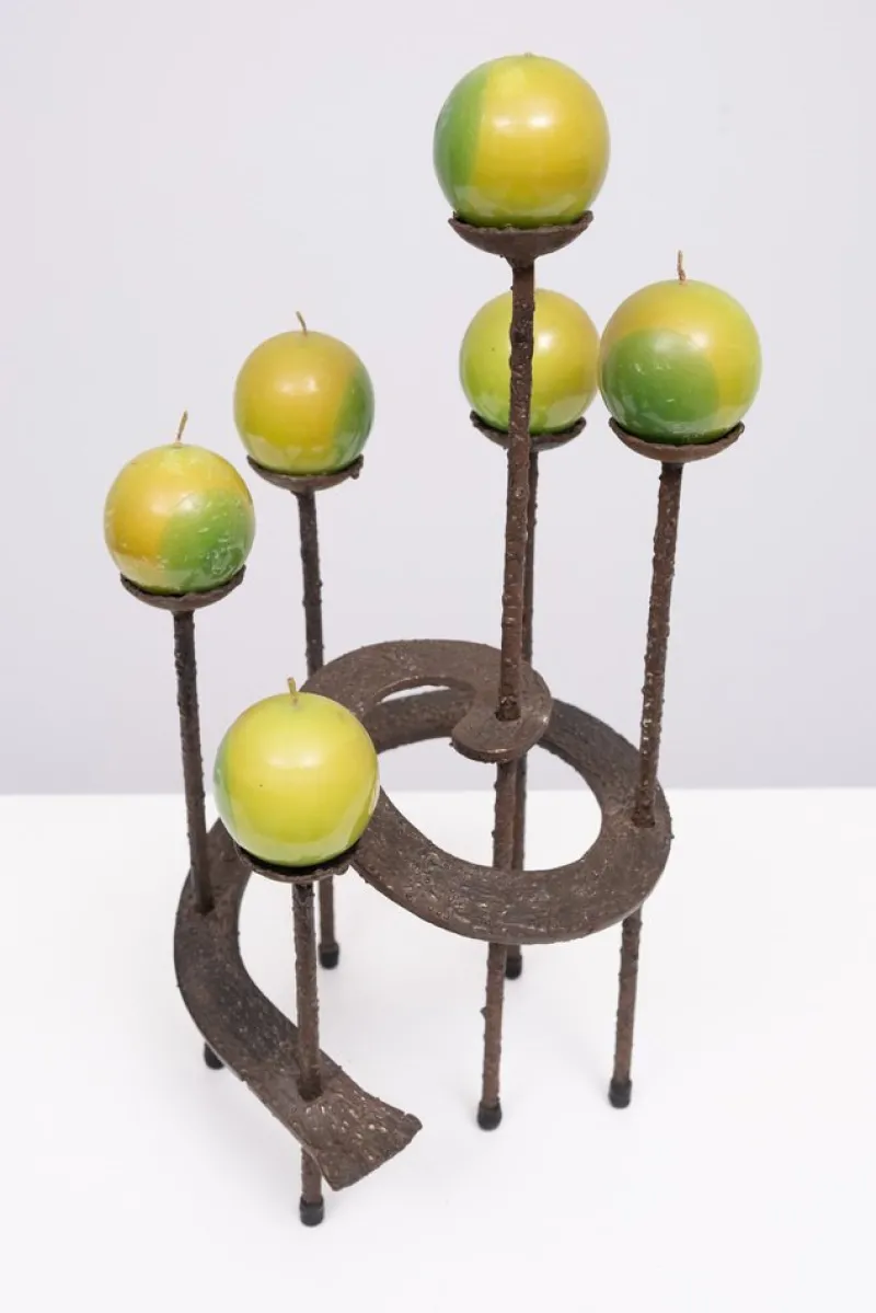 Hot Pamono Vintage Candleholder in Wrought Iron, 1970s