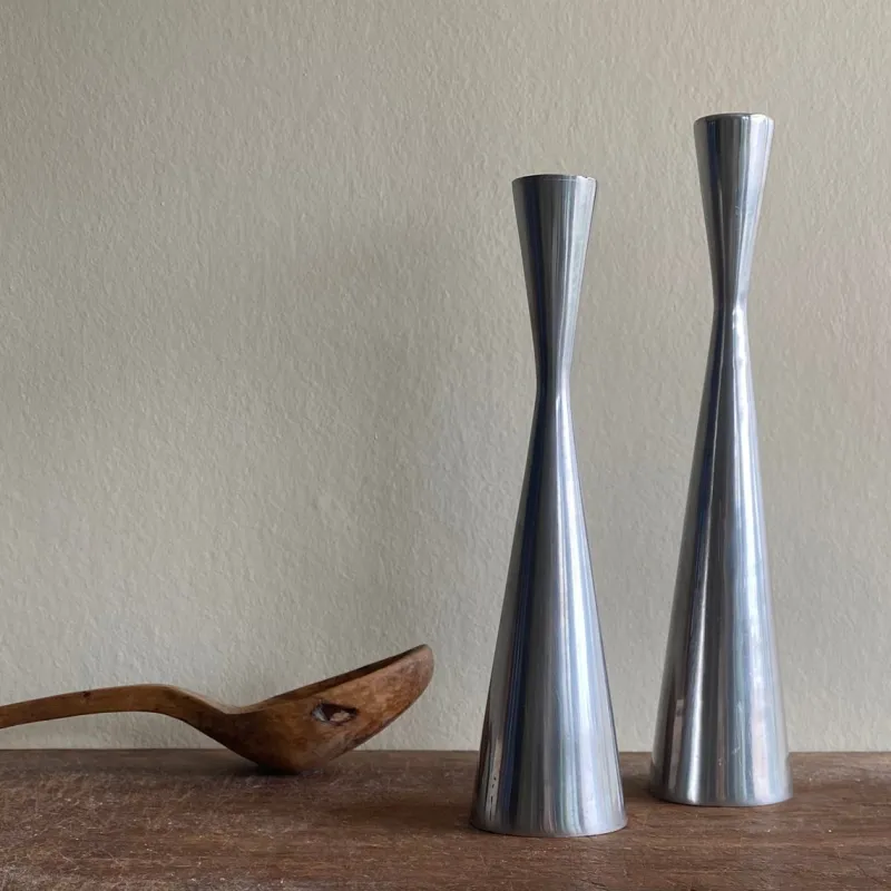 Pamono Vintage Candleholders by Erika Pekkari, 1990, Set of 2> Candleholders