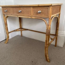 Online Pamono Vintage Cane and Bamboo Dressing Table with 3 Drawers
