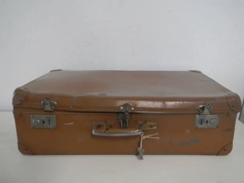 Best Pamono Vintage Cardboard Suitcase, 1970s