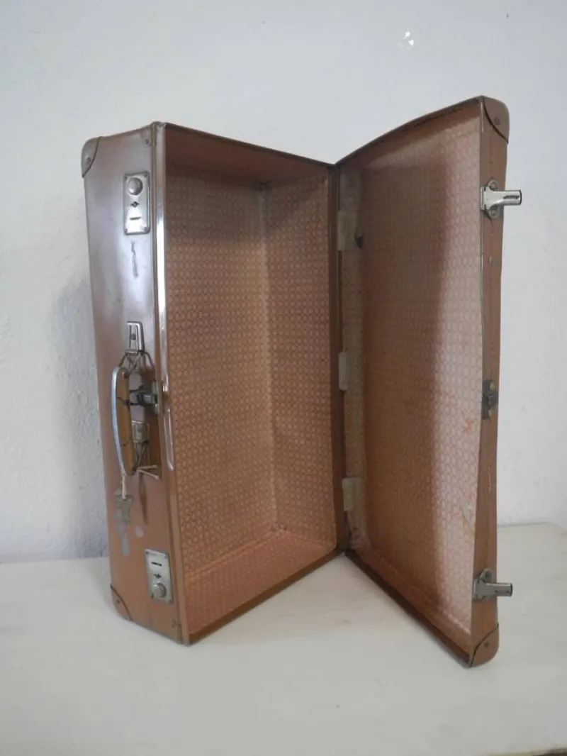 Best Pamono Vintage Cardboard Suitcase, 1970s