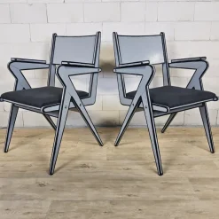 Discount Pamono Vintage Cartoon Style Armchairs in Wood from Lavčević, Croatia, 1960s, Set of 2