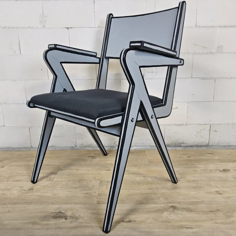 Discount Pamono Vintage Cartoon Style Armchairs in Wood from Lavčević, Croatia, 1960s, Set of 2