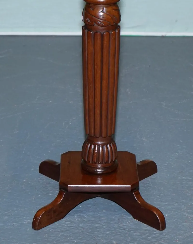 Pamono Vintage Carved Hardwood Barley Twist Pedestal Stand> Pedestals And Columns
