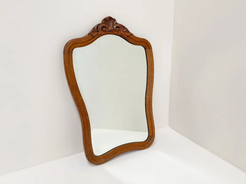 Pamono Vintage Carved Wood Framed Wall Mirror, 1930s> Mirrors