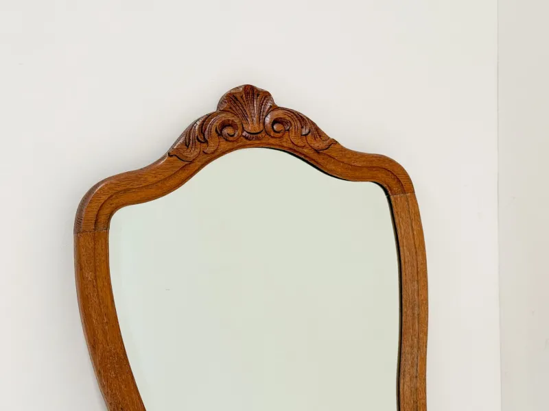 Pamono Vintage Carved Wood Framed Wall Mirror, 1930s> Mirrors
